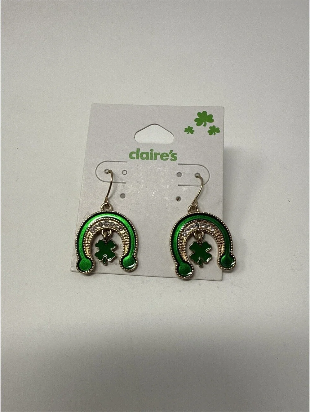 St Patrick’s Day Earrings With Green Rainbow
